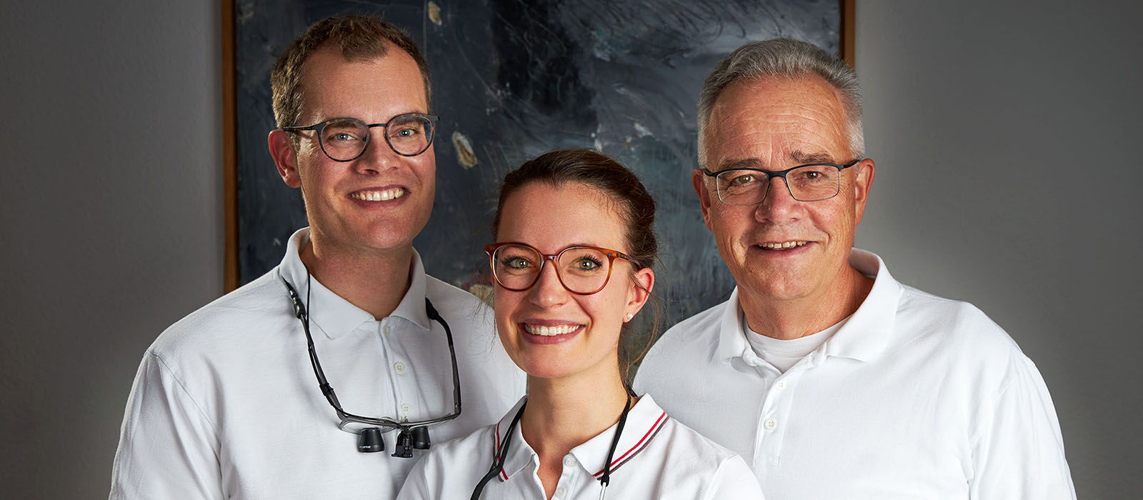 Die drei Zahnärzte Ulf, Florian und Alessia Heinze